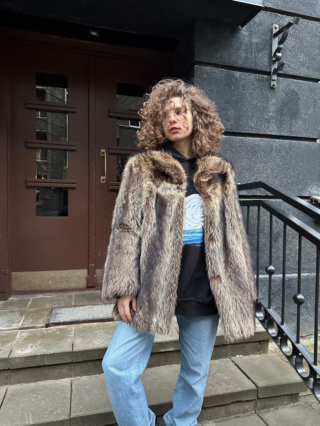 1980s German Mink Fur Coat, Vintage Oversized Fur Winter Coat, Women