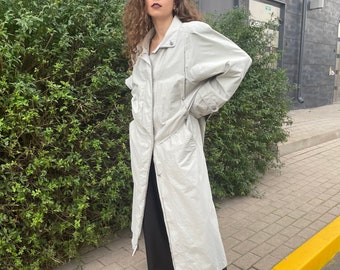 Gabardina vintage oversize gris