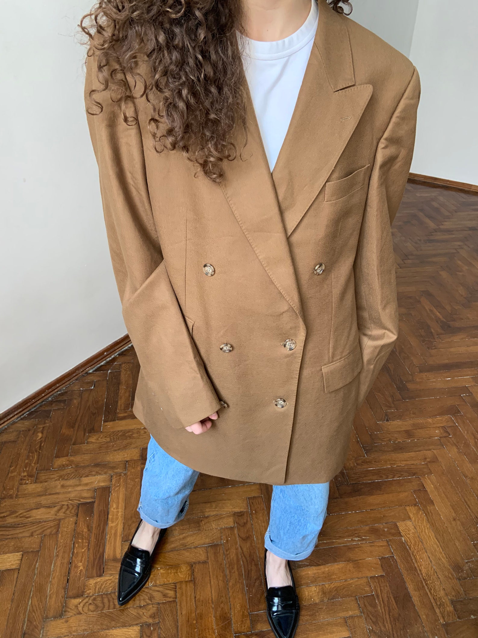 Vintage Blazer 90s Blazer Oversized Beige Nude Blazer | Etsy