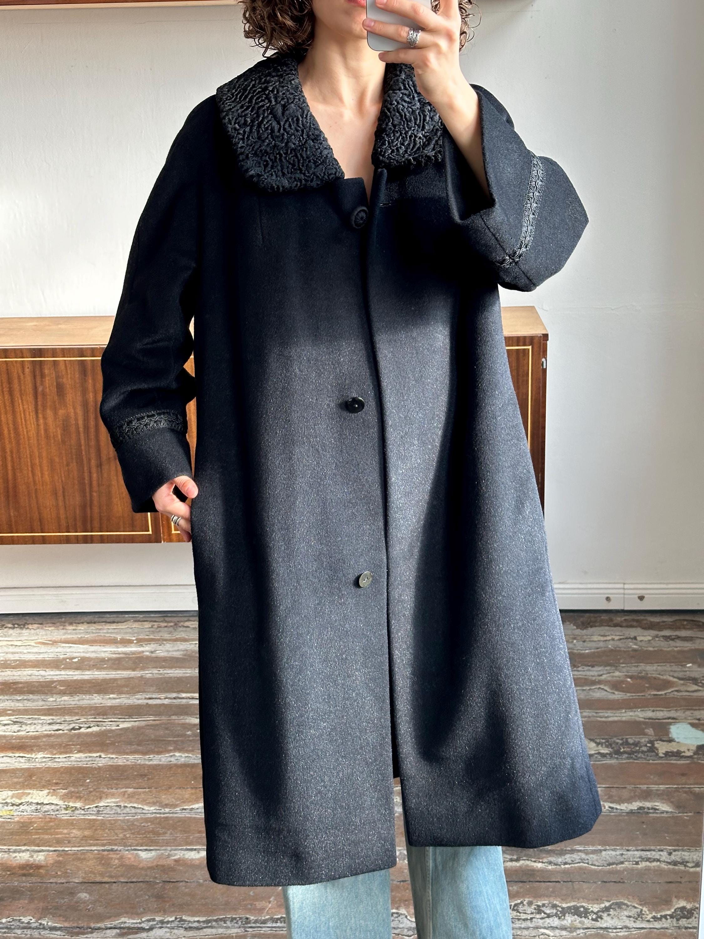 90s AD1997 97AW ウールオーバーコート archive モヘア 黒 Black 90s Oversized Pure Wool Coat S-L – Reforme Studios