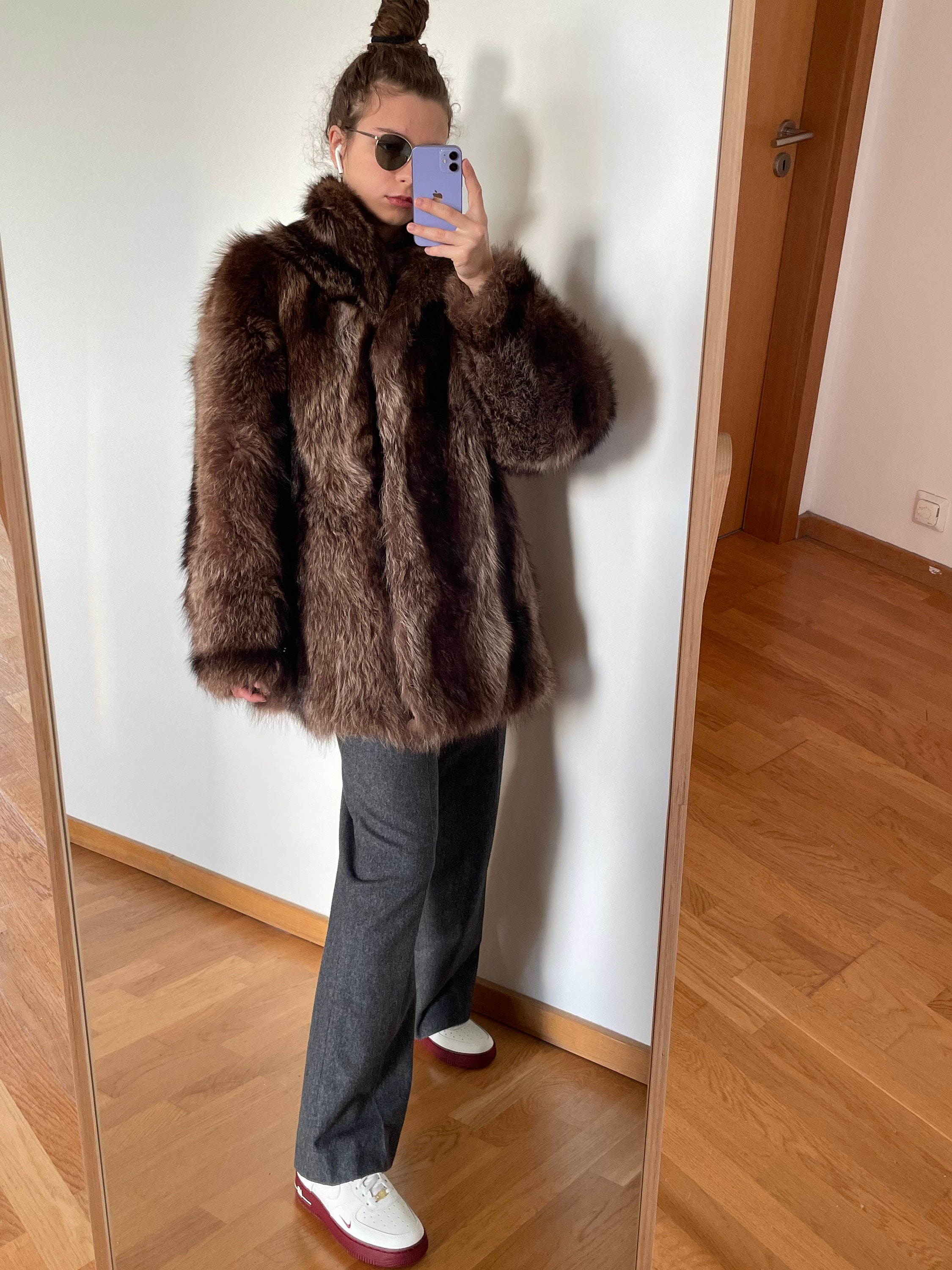 1980s German Mink Fur Coat, Vintage Oversized Fur Winter Coat, Women