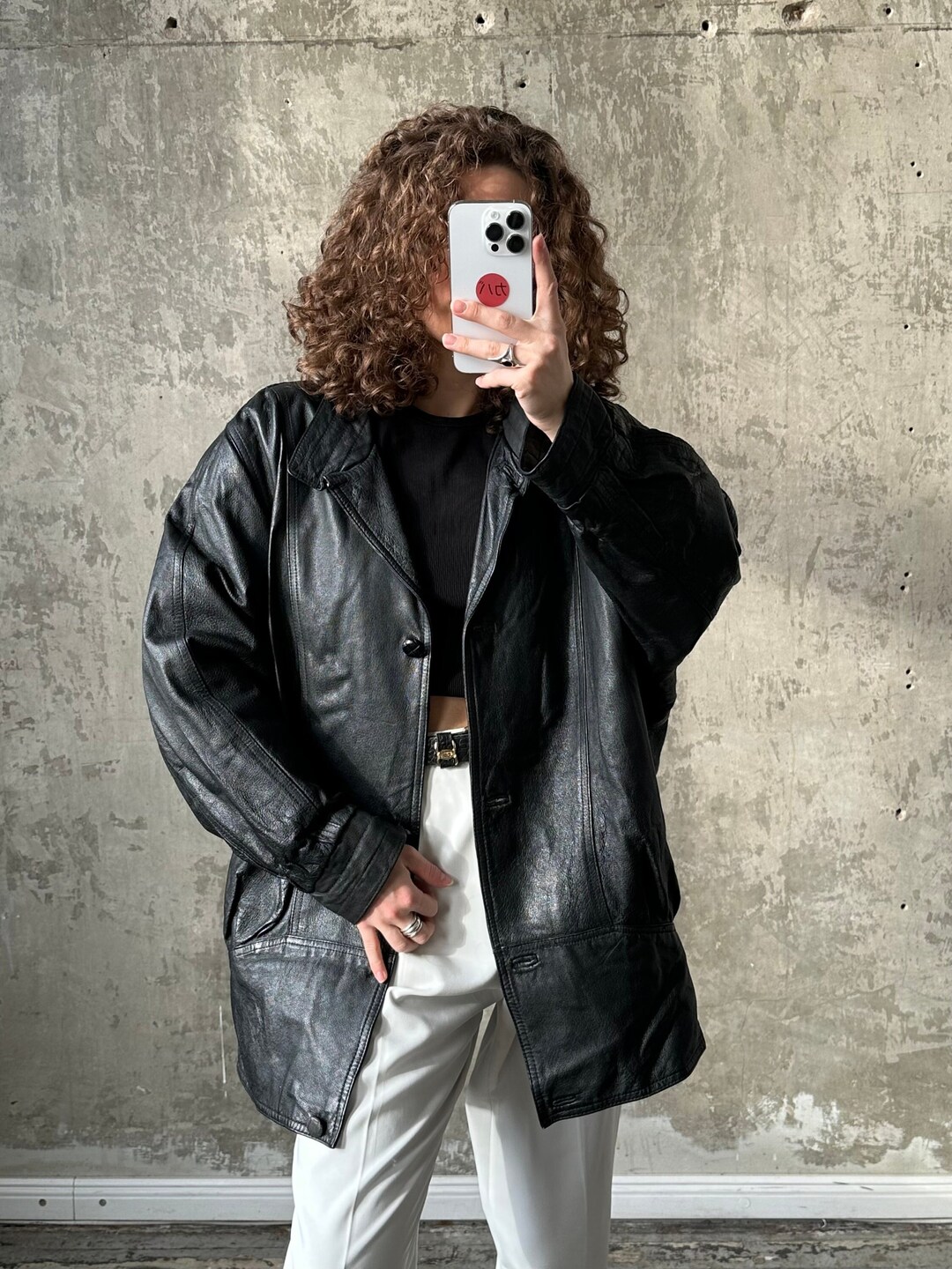 Vintage 80s Leather Dolman Sleeve Batwing Jacket in Black - Etsy