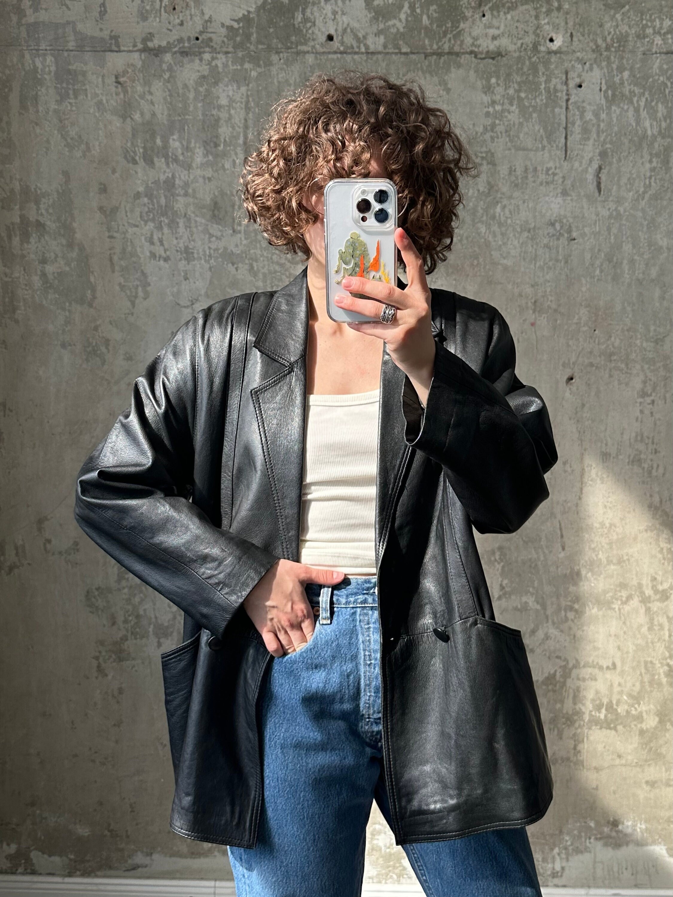90s leather jacket - Etsy.de