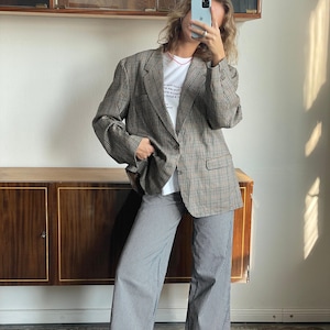 Vintage 90s classic plaid blazer