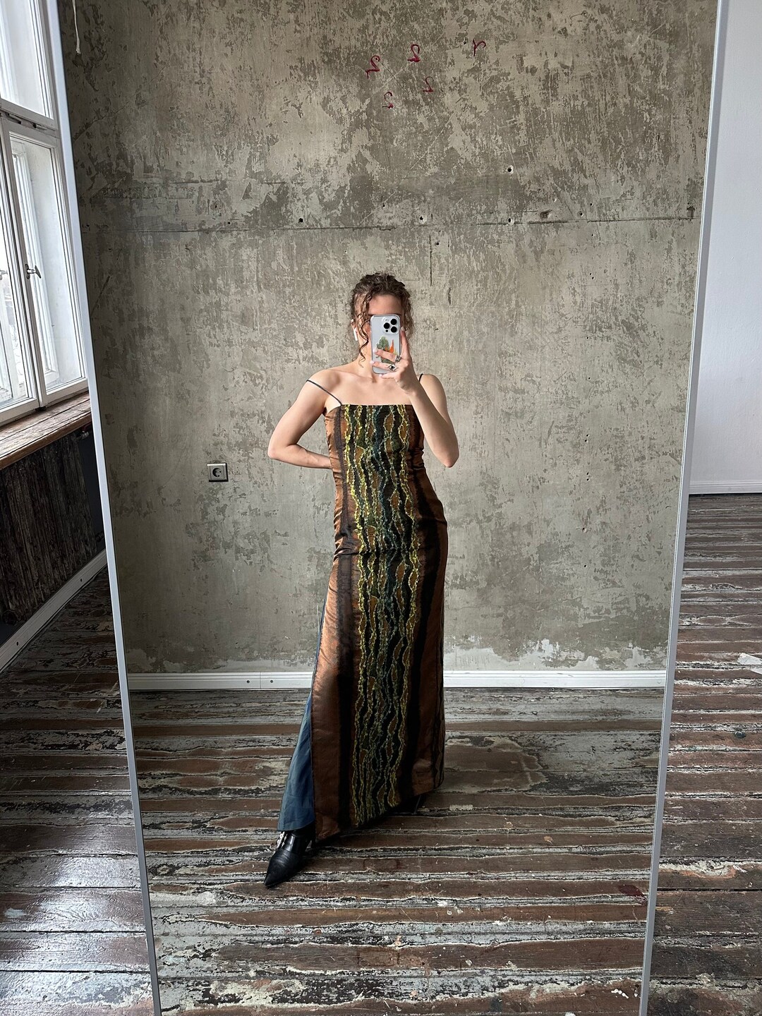 Vintage Handmade Pleated Blue dress  Sleeveless sky blue maxi dress main image 0