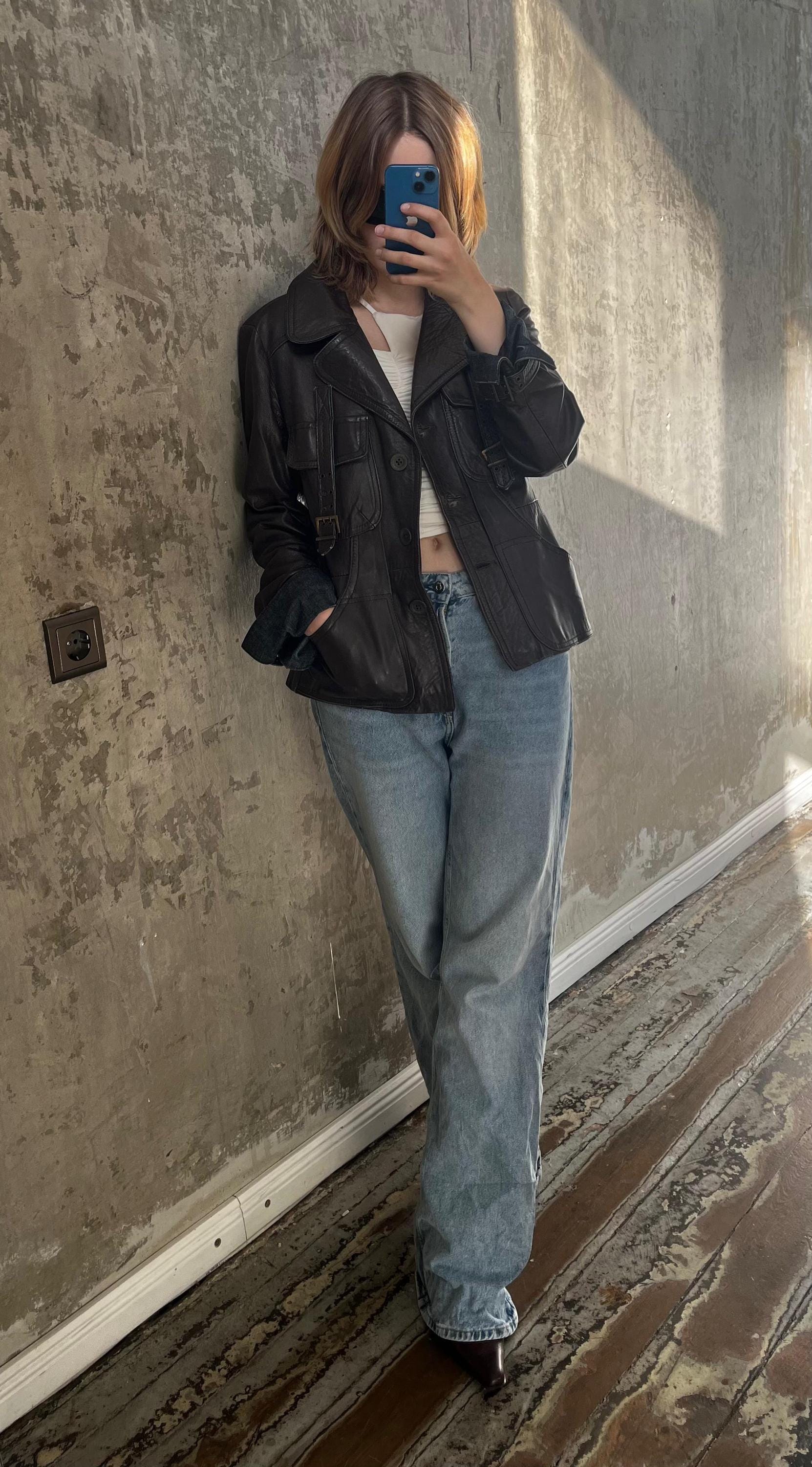 Vintage Armani Jeans Denim Jacket Coat Quilt Lined Parka