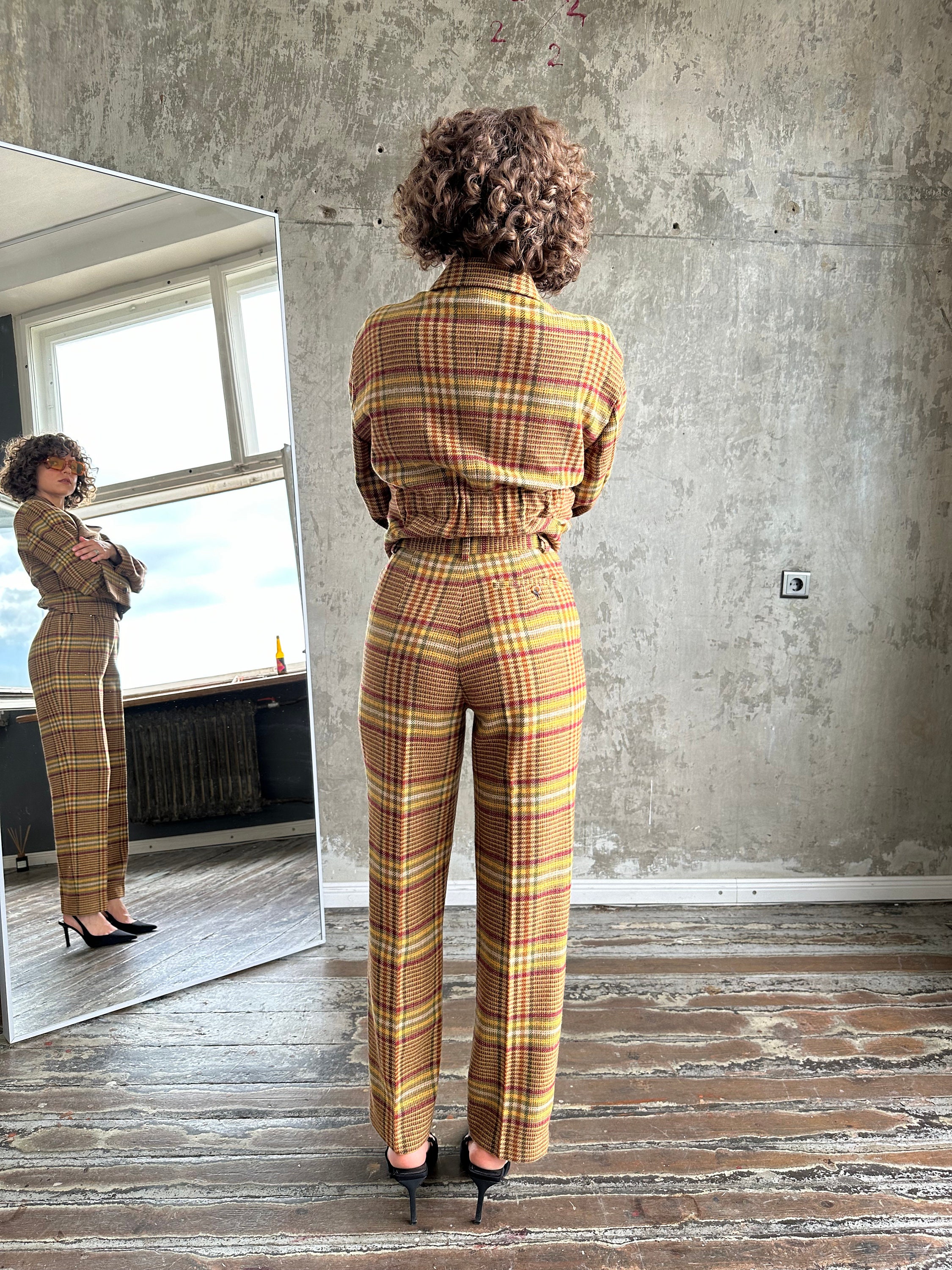 Archive 80s ISSEY MIYAKE SPORT Wool Check Tweed Suit in