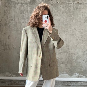 Vintage Kaschmir Blazer in braun, Hahnentritt-Blazer Bild 2