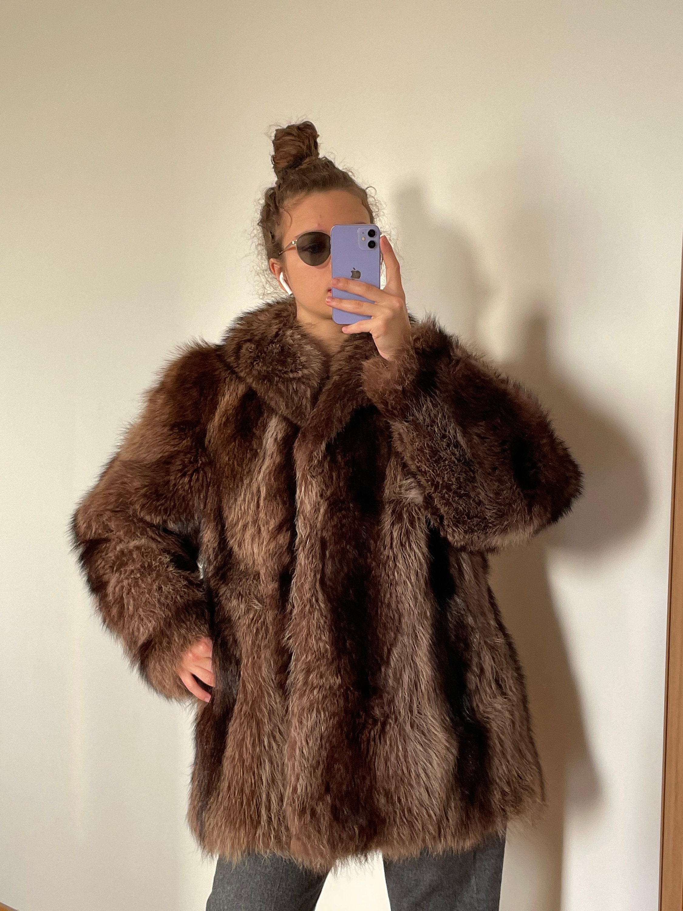 1980s German Mink Fur Coat, Vintage Oversized Fur Winter Coat, Women