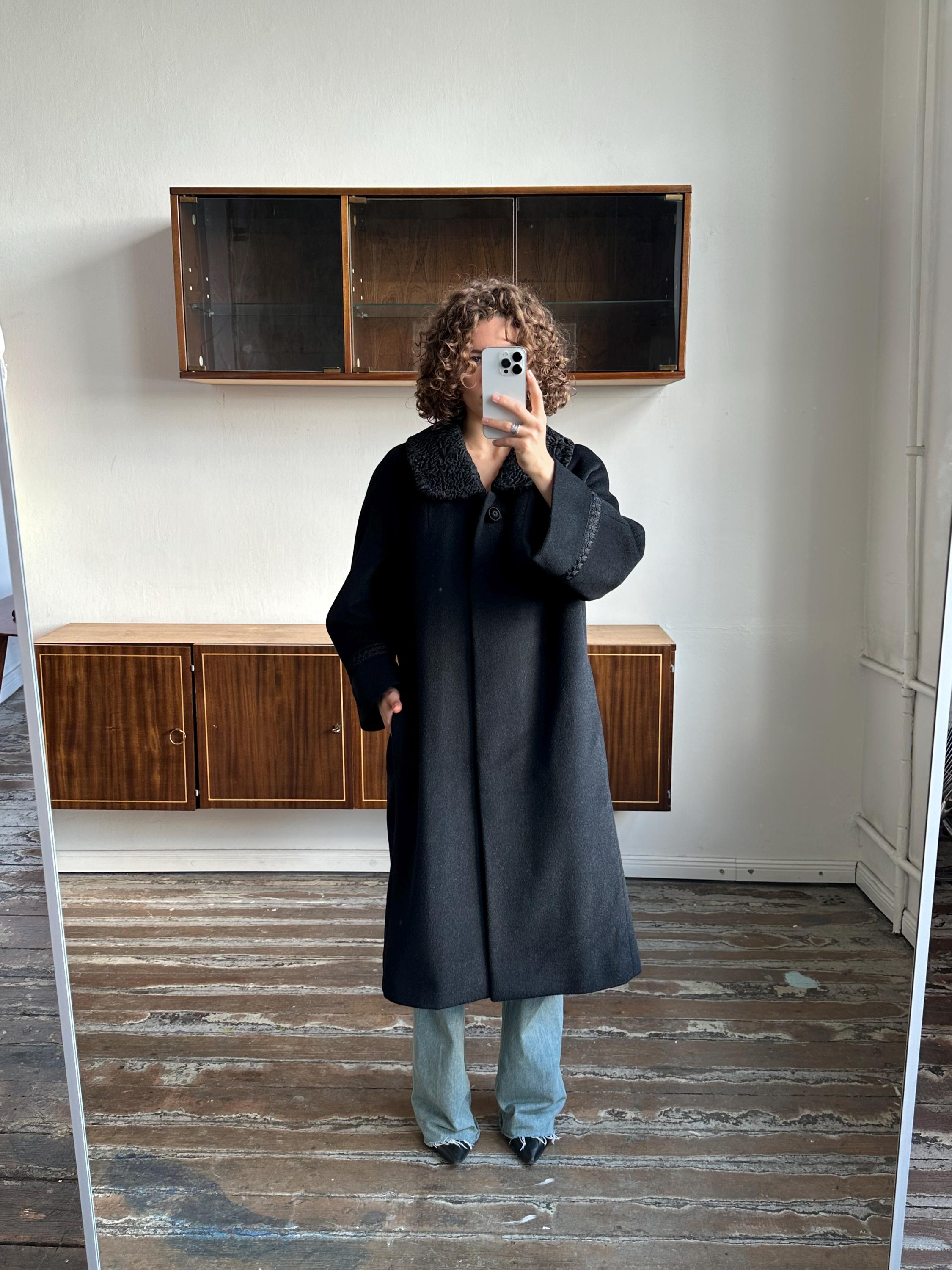 90s AD1997 97AW ウールオーバーコート archive モヘア 黒 90s AD1997 97AW ウールオーバーコート archive モヘア 黒 綿ナイロン