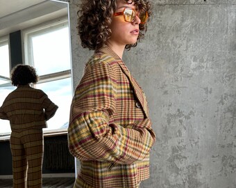 Archive 80s ISSEY MIYAKE SPORT Wool Check Tweed Suit in Brown - Etsy