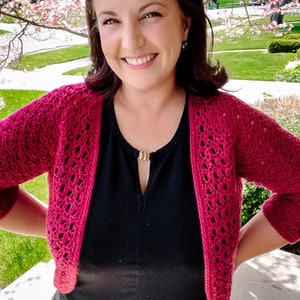 Intermediate Crochet Shrug Pattern // Moonflower Bolero Crochet Women Cropped Cardigan in 9 sizes (XS-5XL) - Instant download.