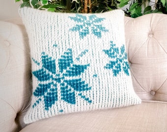 Beginner Tunisian Crochet Pillow Pattern // Snowfall Tunisian Cushion Cover - Instant PDF pattern download - Photo tutorial Included.