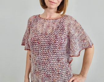 Easy Crochet Top Pattern // Sunset Blvd Crochet Tee in 9 sizes (XS-5XL) - Instant PDF pattern download - Chart & Photo tutorial Included.