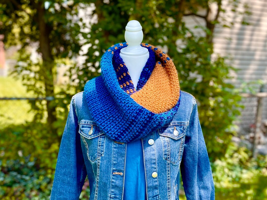 CROCHET PATTERN Beginner Infinity Scarf || Wanderer Crochet Infinity ...