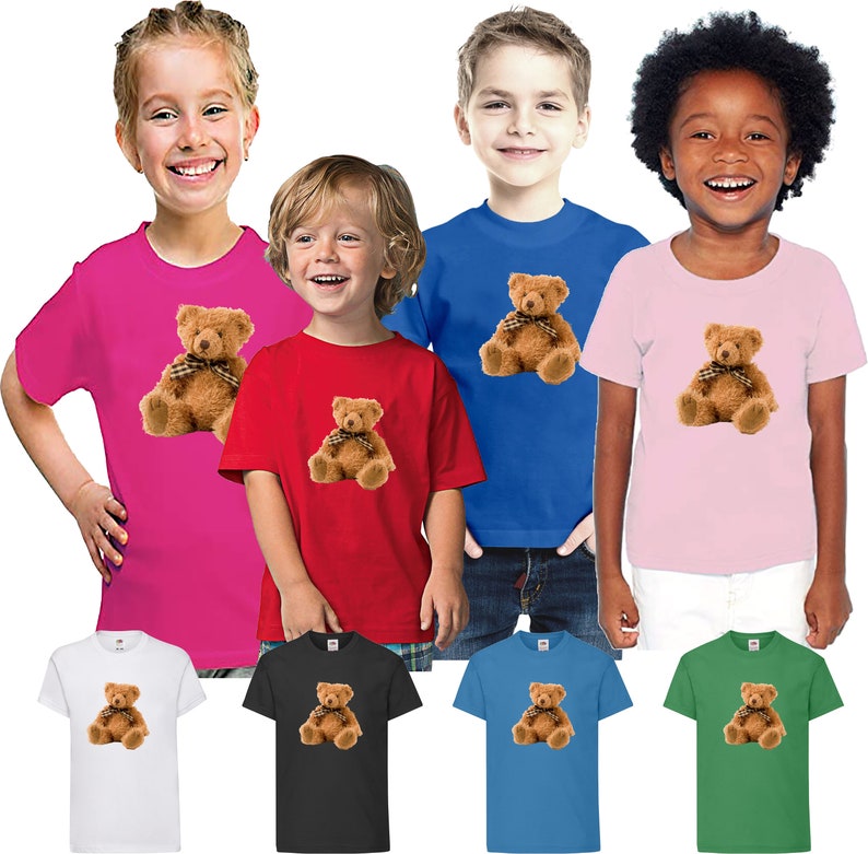 Teddy Bear TShirt Funny Brown Cute Children Birthday Kids Etsy