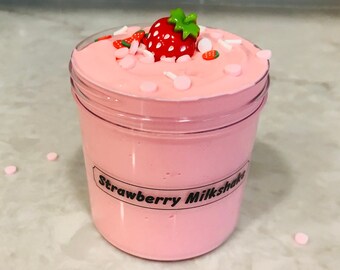 Strawberry Milkshake Slime | Butter Slime | 6oz | Cheap Slime | Inflating Slime | Scented Slime | AspenSlimeLabs