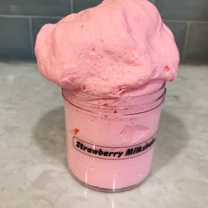 Strawberry Milkshake Slime Butter Slime 6oz Cheap Slime Inflating Slime Scented Slime AspenSlimeLabs image 2