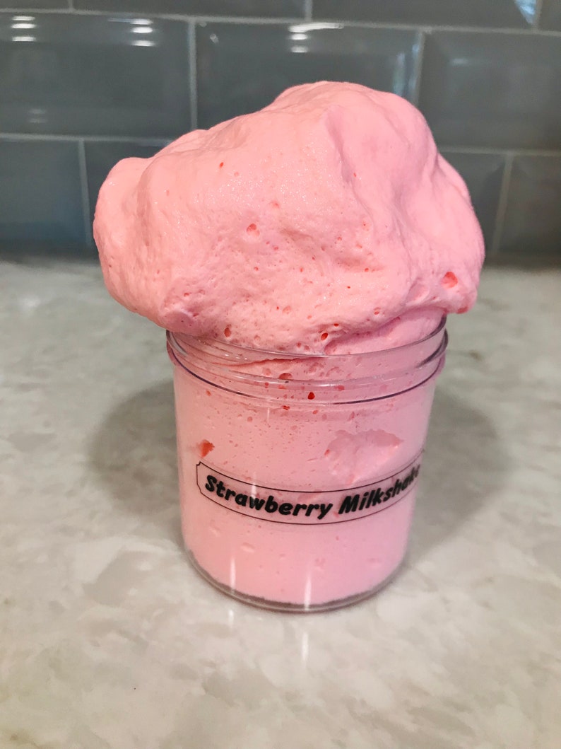 Strawberry Milkshake Slime Butter Slime 6oz Cheap Slime Inflating Slime Scented Slime AspenSlimeLabs image 2