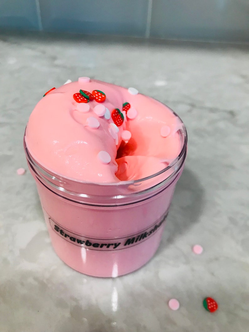 Strawberry Milkshake Slime Butter Slime 6oz Cheap Slime Inflating Slime Scented Slime AspenSlimeLabs image 4