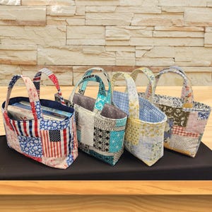 Handmade Quilted Bible Bag: Patchwork Book Tote for Library, Church, Book Clubs