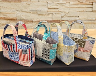 Handmade Quilted Bible Bag: Patchwork Book Tote for Library, Church, Book Clubs