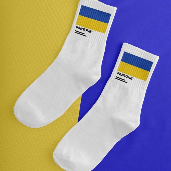 2 pairs of socks for Ukrainians | Art Socks | Yellow-blue | Socks colorful mens womens | Made in Ukraine | Patriotic products Ukrainian flag