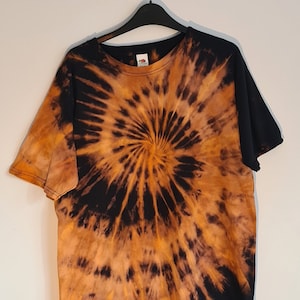 Black Bleach Dye T-shirt - Bleach Dye Shirt- Bleached Shirt