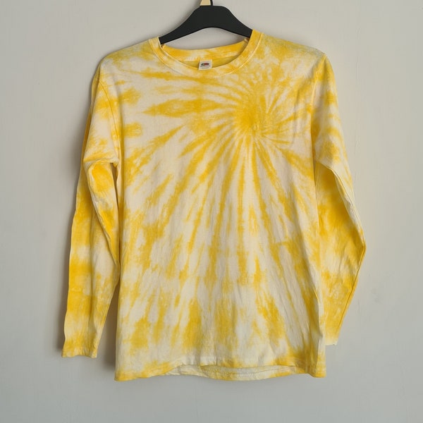 Yellow Swirl Tie Dye T-shirt - Available in Short Sleeved, Long Sleeved, Sweatshirt, Women's Vest and Kids designs