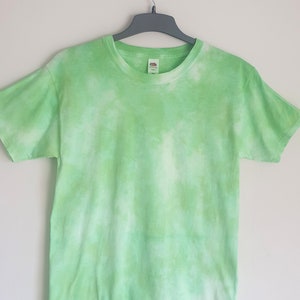Light Green Crumple Tie Dye T-shirt - Available in Short Sleeved, Long Sleeved, Sweatshirt, Women's Vest and Kids designs