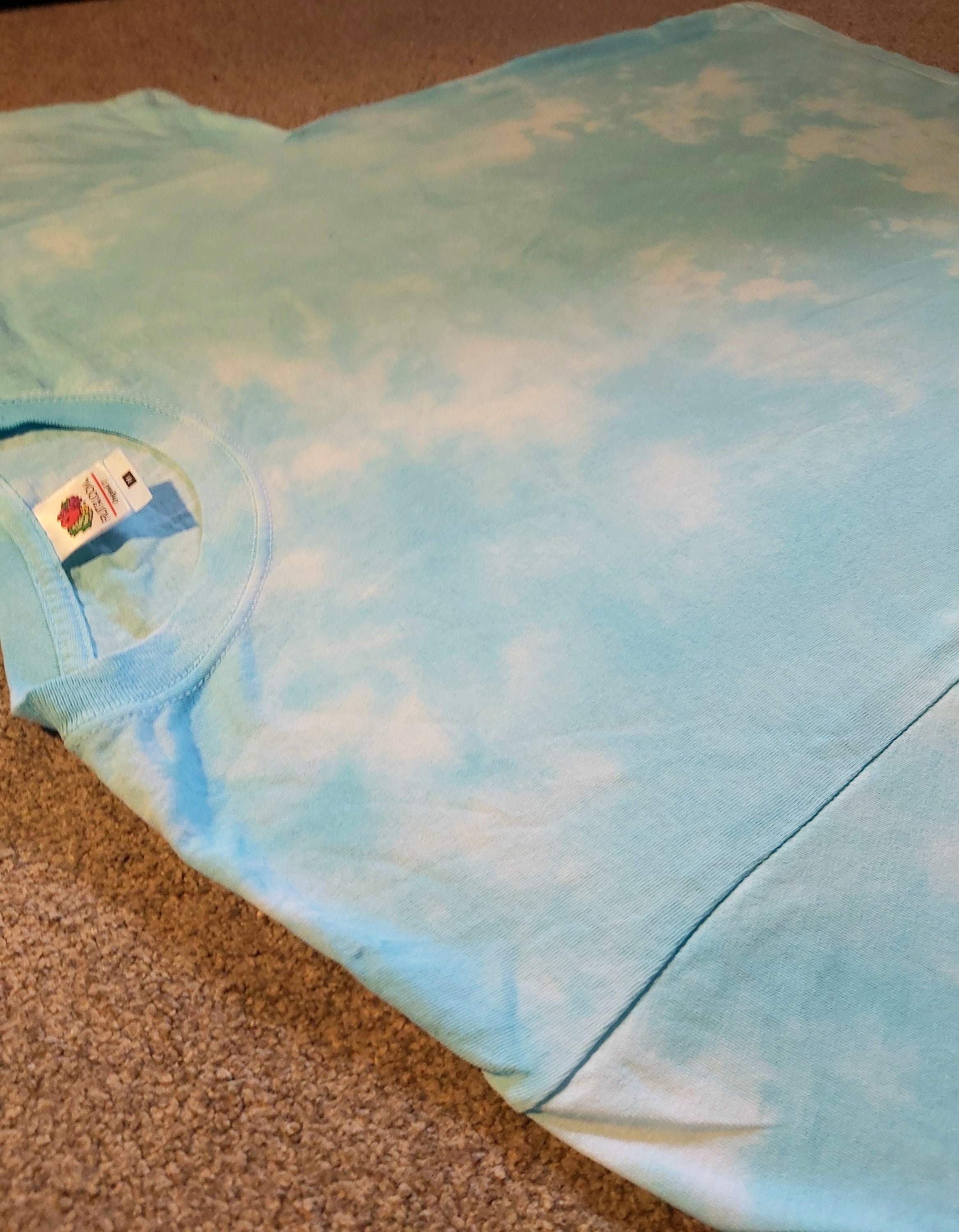 Light Blue and White Crumple Tie Dye T-shirt Available in - Etsy