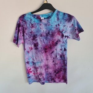 Purple and Light Blue Ice Dye Shirt - Available in Short and Long Sleeved Tee, Vests, Sweatshirts, Women&#39;s T-Shirt and Kids handmade designs