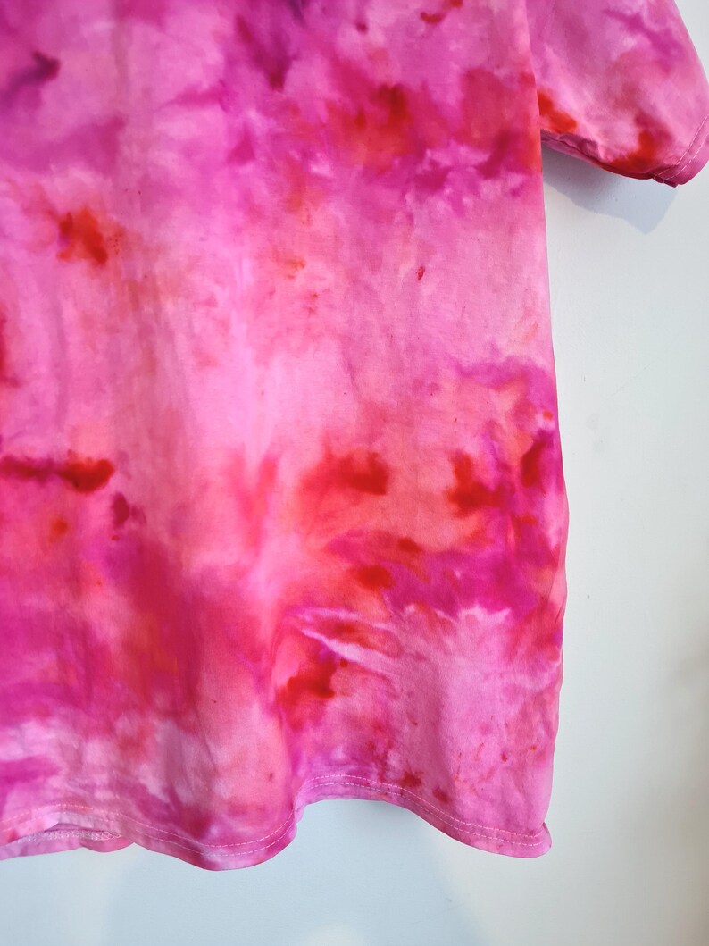 Hand-Dyed Pink Ice Dye Shirt, Cotton T-Shirt, Sweatshirt, Vest image 5
