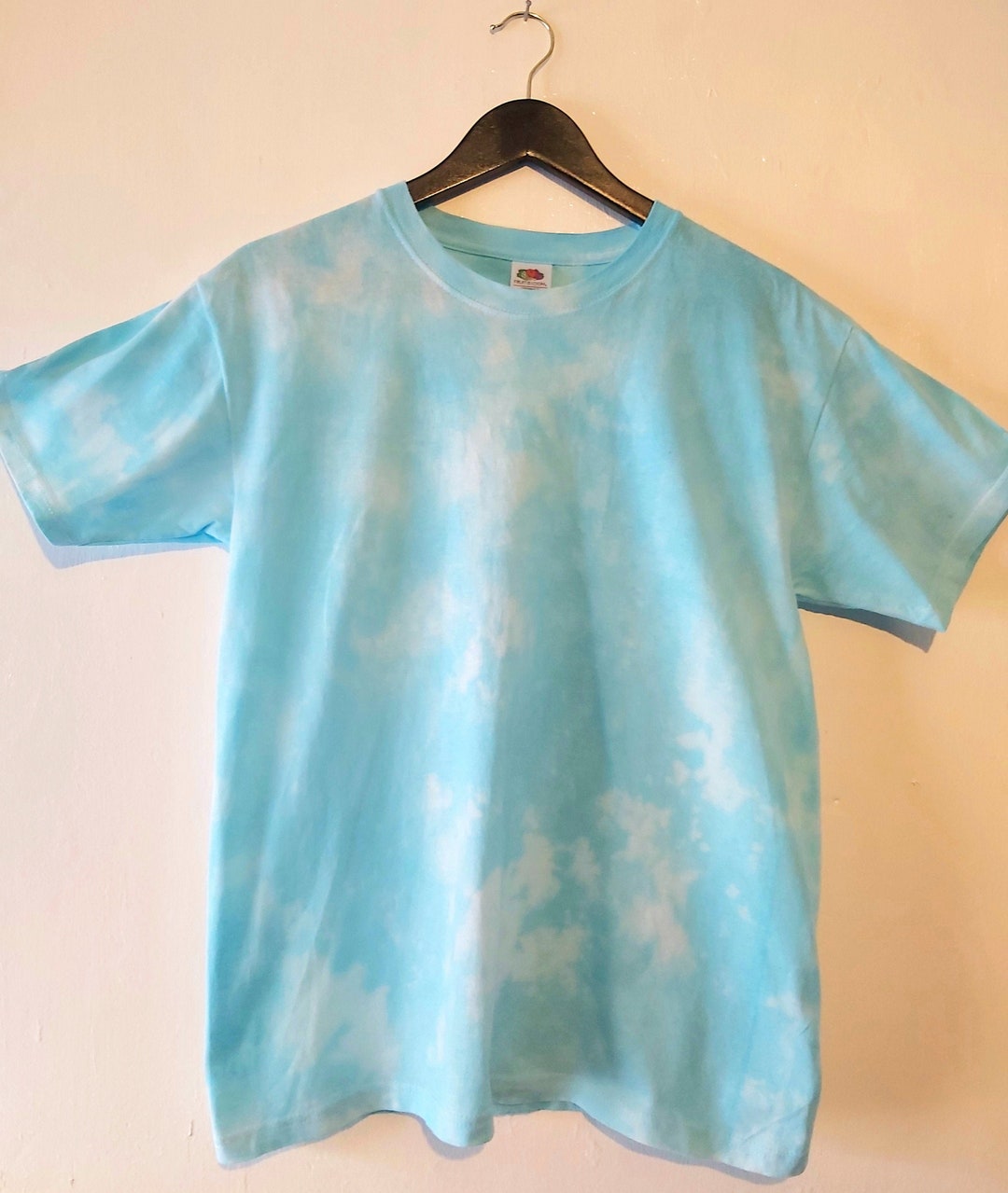 Light Blue and White Crumple Tie Dye T-shirt Available in - Etsy