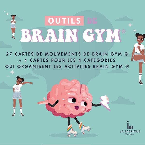 Brain Gym®: pakket van 31 Brain Gym bewegingsbladen (kinesthetische onderwijsmodule) + 27 illustraties - digitaal