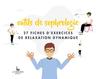 Sophrologie : pack de 27 fiches d'exercices de RD + 27 illustrations - avatar masculin - numérique