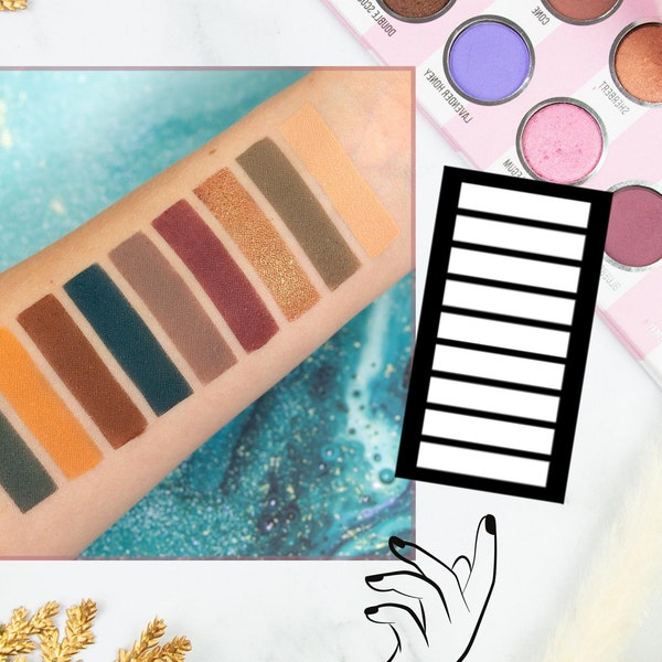 Rechteck Makeup Swatch Schablone, Lidschatten Swatch Sticker Anfänger - perfekt für jeden Beauty Blogger