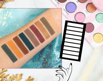 Rechteck Makeup Swatch Schablone, Lidschatten Swatch Sticker Anfänger - perfekt für jeden Beauty Blogger