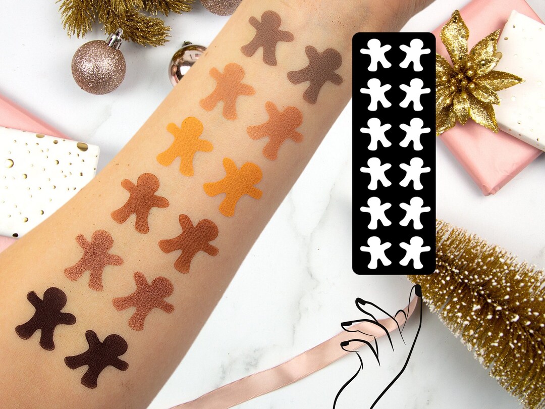Gingerbread Swatch Gingerbread Man Makeup Swatch Stencil, Eyeshadow Swatch Sticker for the ...