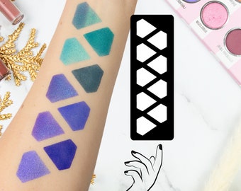 Diamond Makeup Swatch Stencil, Eyeshadow Swatch Sticker for Beginners - the perfect beauty blogger tool for creative makeup swatches