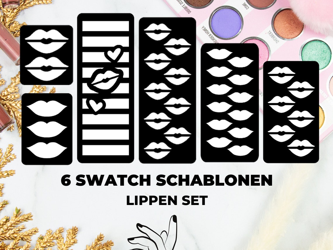 Lips Makeup Swatch Stencils Set 6 Eyeshadow Swatch Stickers Etsy