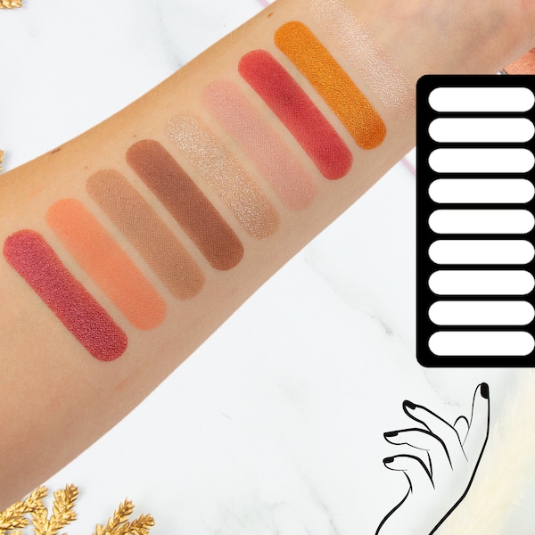 Anfänger Makeup Swatch Schablone, Lidschatten Swatch Sticker - perfekt für jeden Beauty Blogger