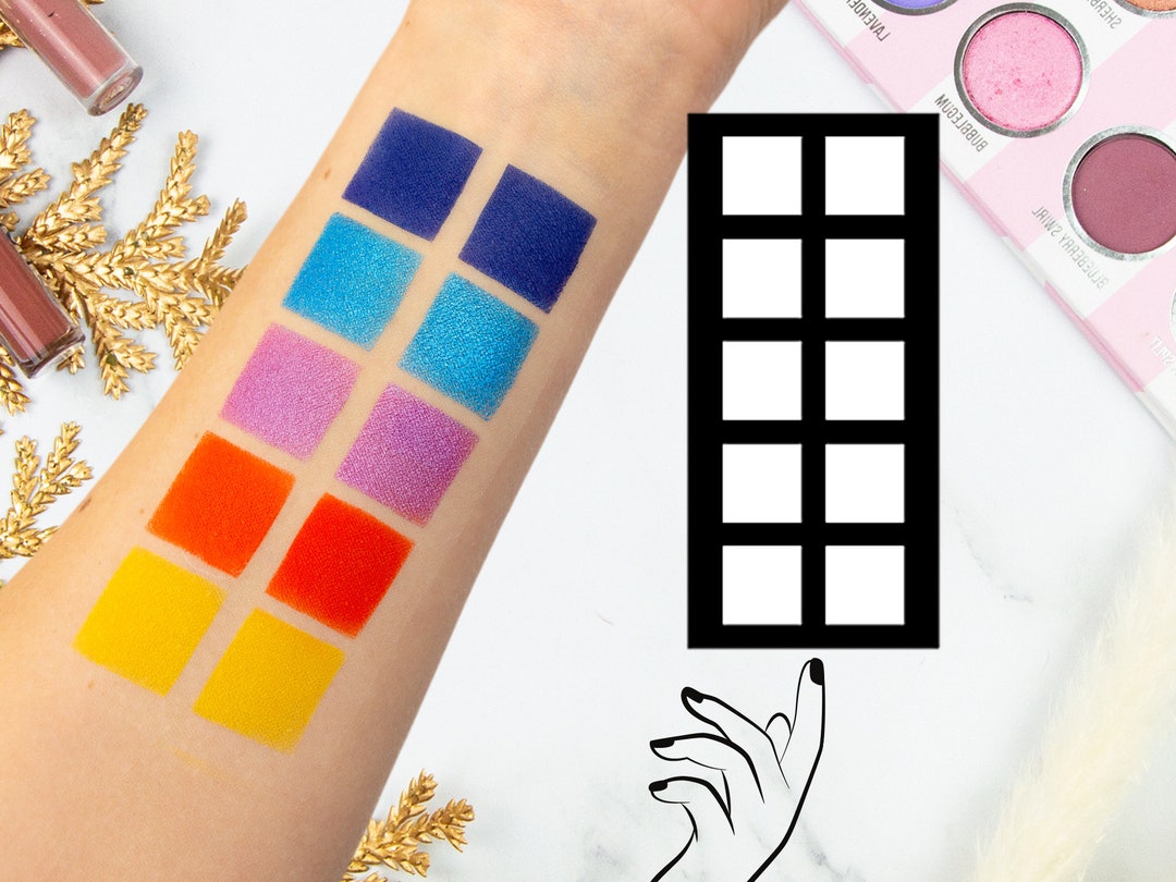 Square Makeup Swatch Stencil Eye Shadow Swatch Sticker for Etsy