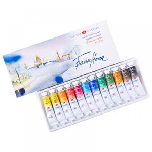 White Nights Watercolor Paints 12 Tubes x 10ml Nevskaya Palitra St.Petersburg from Russia