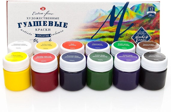 Verdienen leugenaar Proficiat Nevskaya Palitra Professional Gouache Color Set 12 X 40 Ml - Etsy