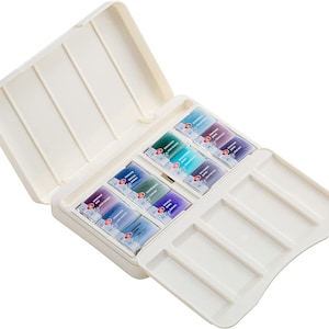 WHITE NIGHTS Artists' Grade Watercolors set 12 Full Pans Granulating Colors, plastic box by Nevskaya Palitra image 3