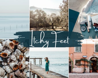 Lightroom Preset ITCHY FEET, Single Mobile Desktop Lightroom Preset, Soft Dreamy Preset