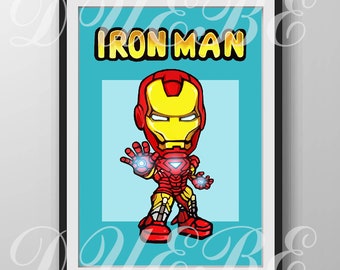 IROM MAN MK6,  instant print  downlord, hero wall art, Printable nursery decor ,baby room