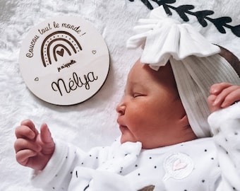 Carte en bois annonce naissance bébé accouchement prénom personnalisée maternité surprise ⋆ Coucou tout le monde