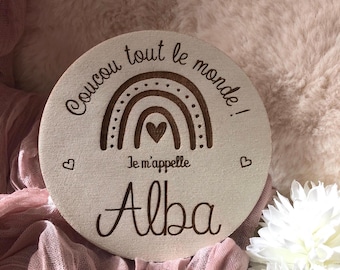Carte en bois annonce naissance bébé accouchement prénom cadeau personnalisé maternité surprise ⋆ Coucou tout le monde